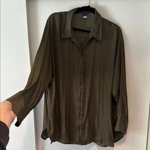 Old Navy Green Lightweight Shirt Jacket